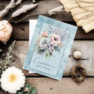 Carte De Correspondance Félicitations pour votre mariage bouquet floral