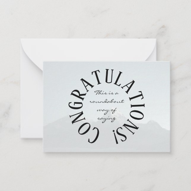 Carte De Correspondance Félicitations Rond-point (Devant)
