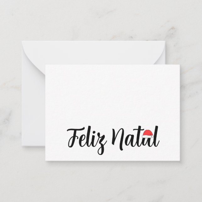 Carte De Correspondance Feliz Natal com a touca do Papai Noel (Devant)