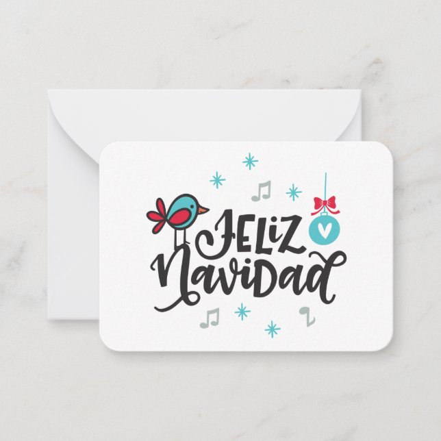 Carte De Correspondance Feliz Navidad Enceintures Cadeaux (Devant)
