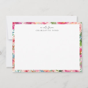 Carte De Correspondance Feminine Blush rose Turquoise pivoine Rose Fille F