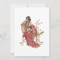 Femme Art Nouveau Exotique en Costume Orné