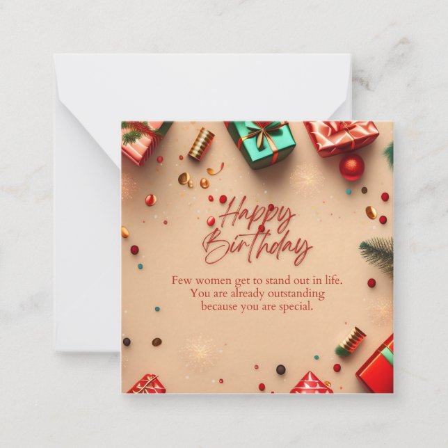 Carte De Correspondance Femme exceptionnelle Anniversaire (Devant)