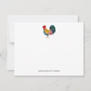 Carte De Correspondance Ferme à coq à l'aquarelle Cute