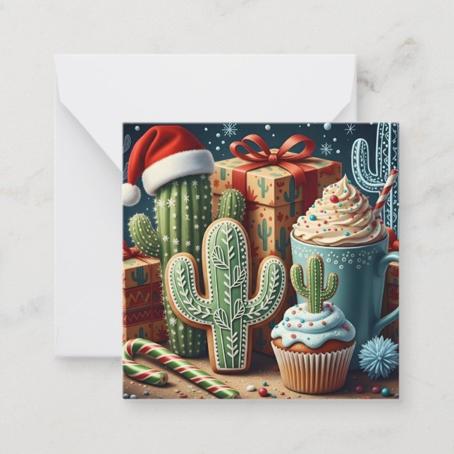 Carte De Correspondance Festive Desert Christmas Scene (Devant)