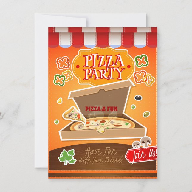 Carte De Correspondance Fête de Pizza (Pizza Party!)