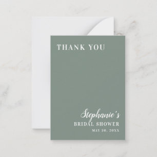 Carte De Correspondance Fête des mariées minimaliste verte et blanche