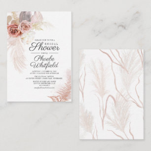 Carte De Correspondance Fête des mariées Pampas Grass Floral Budget Card