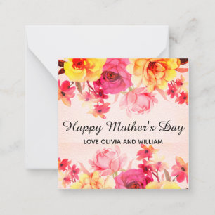 Carte De Correspondance Fête des mères aquarelle florale