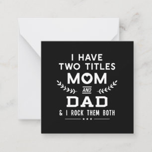 Carte De Correspondance Fête des Pères   J'ai deux titres Maman et Papa