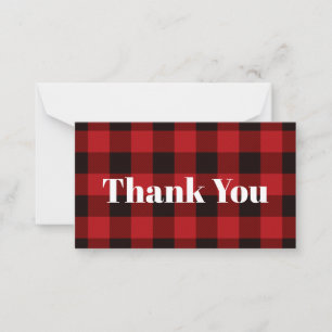 Carte De Correspondance fête plaid rouge rustique bûcheron d'hiver