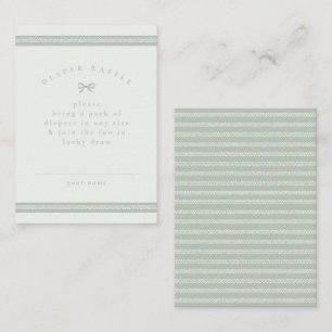 Carte De Correspondance Fête prénatale en vert sauge à chevrons, tirage au