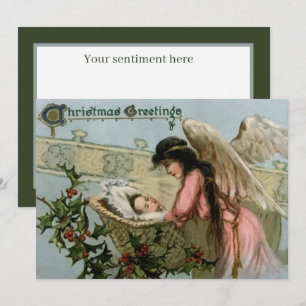 Carte De Correspondance fête vintage Noël Ange Fête