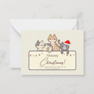 Carte De Correspondance Fêtes des amoureux de chats drôles Noël personnali