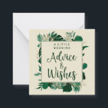 Carte De Correspondance Feuillage Tropical Conseils et souhaits Mariages f<br><div class="desc">Tropical Foliage Trendy Greenery and Gold Feuilles Modern Frame Conseils et souhaits Mini Cartes de notes - avec bordure en feuille tropicale, typographie de Marker brossé, et votre texte personnalisé. Donnez-les aux invités mariages pour remplir comme des gardiens pour la mariée et le marié! dans une palette de couleurs audacieuses...</div>