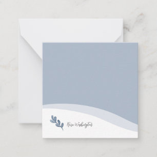 Carte De Correspondance Feuille bleue élégante personnalisée
