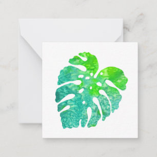 Carte De Correspondance Feuille Monstera Vert Turquoise