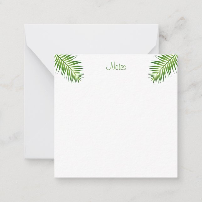 Carte De Correspondance Feuille Palm manuscrit Script moderne élégant (Devant)