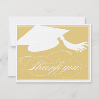 Carte De Correspondance Fiche de note plat du Merci de diplôme | Doré