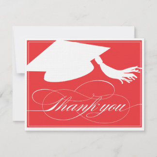 Carte De Correspondance Fiche de note plat du Merci de diplôme | Red