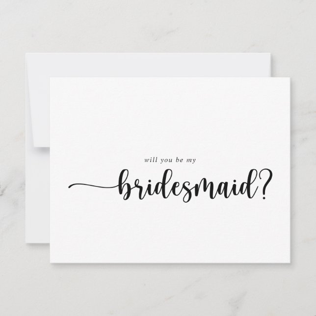 Carte De Correspondance Fiche de proposition de Calligraphy Bridesmaid (Devant)