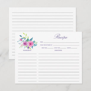 Carte De Correspondance Fiche de recette de Fête des mariées florale ultra