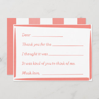 Carte De Correspondance Fill-In-The-Blank "Handwritten" Thank You Notes