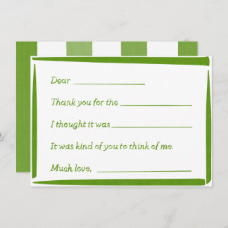 Carte De Correspondance Fill-In-The-Blank "Handwritten" Thank You Notes