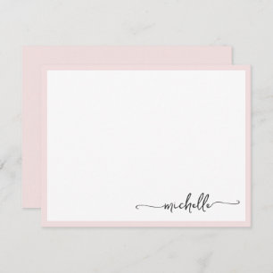 Carte De Correspondance Fille Blush élégant Monogramme Nom Script