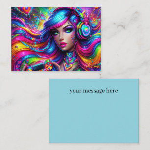 Carte De Correspondance Fille de gamer cool ajouter un message