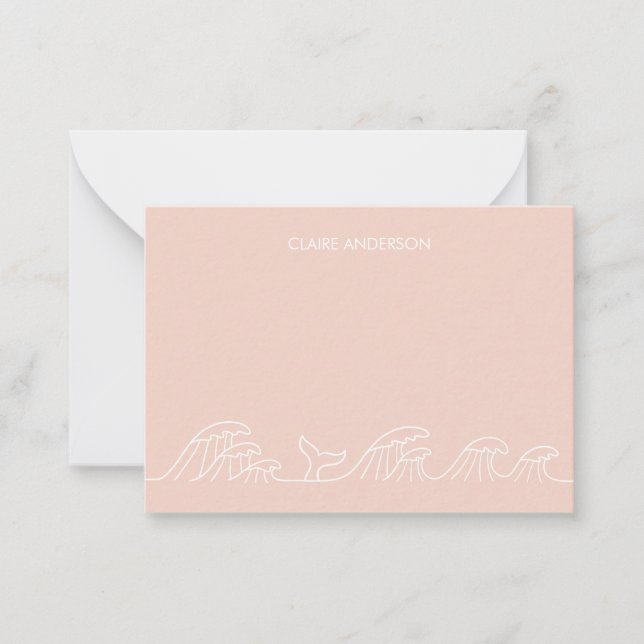 Carte De Correspondance Filles côtières aux vagues océaniques personnalisé (Devant)