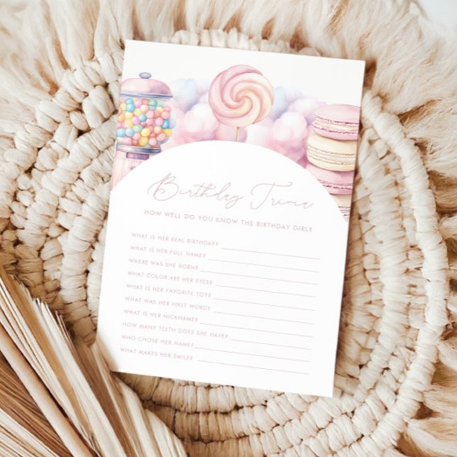 Carte De Correspondance Filles' Rose Sweet One Candy 1er anniversaire Triv (Créateur téléchargé)