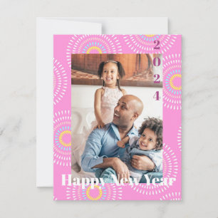 Carte De Correspondance Fireworks rose japonais