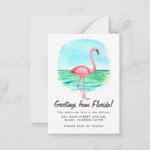 Carte De Correspondance Flamant rose Tropical Budget Déplacé Nouvelle Adre