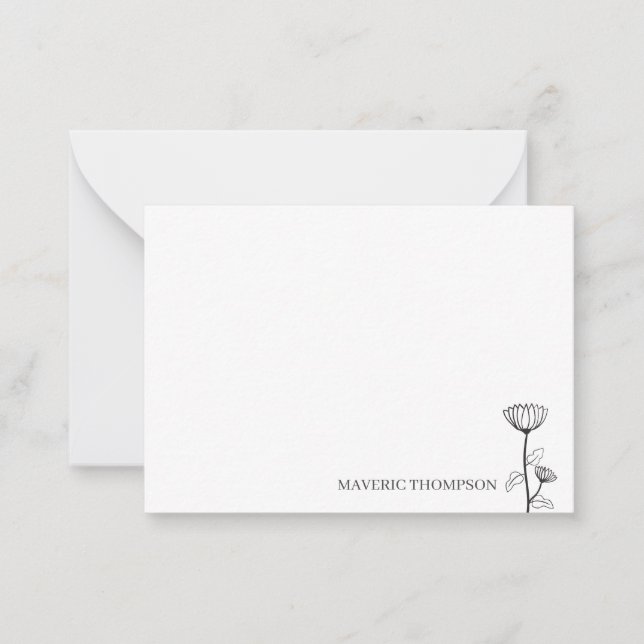 Carte De Correspondance Fleur à main simple (Devant)