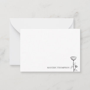 Carte De Correspondance Fleur à main simple