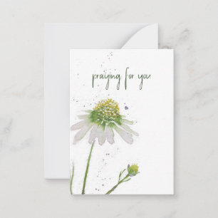 Carte De Correspondance Fleur aquarelle peinte à la main   Priez Pour Vous