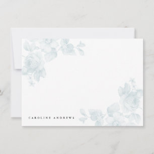 Carte De Correspondance Fleur Bleu Vintage