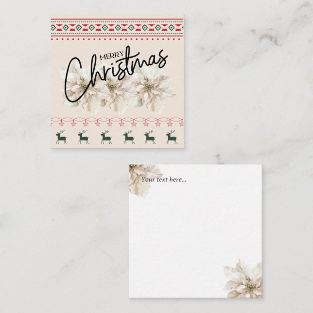 Carte De Correspondance Fleur de Noël Poinsettia classique moderne (Devant / Derrière)