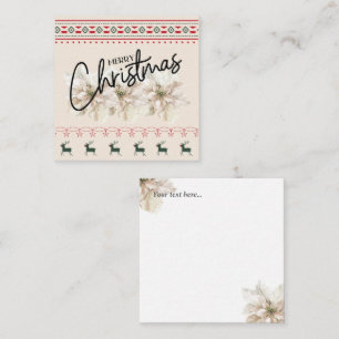 Carte De Correspondance Fleur de Noël Poinsettia classique moderne