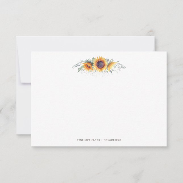 Carte De Correspondance Fleur de soleil rustique | fixe (Devant)