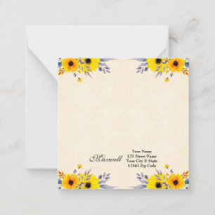 Carte De Correspondance Fleur de tournesol