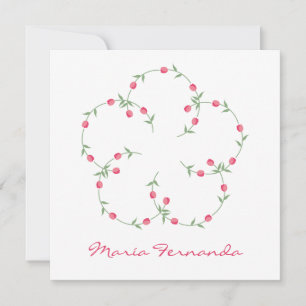 Carte De Correspondance Fleur de Tulipes de Couleur Rosa pour Quinceañera