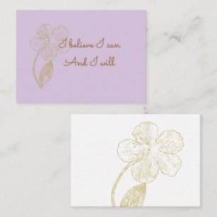 Carte De Correspondance Fleur d'or Lavande Je Crois Je Peux Affirmation