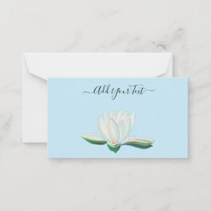 Carte De Correspondance Fleur Lotus Blanche Lumineuse Personnalisable