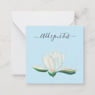 Carte De Correspondance Fleur Lotus Blanche Lumineuse Personnalisable