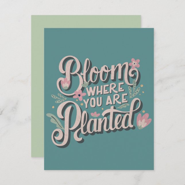 Carte De Correspondance Fleur où vous êtes planté (Devant / Derrière)