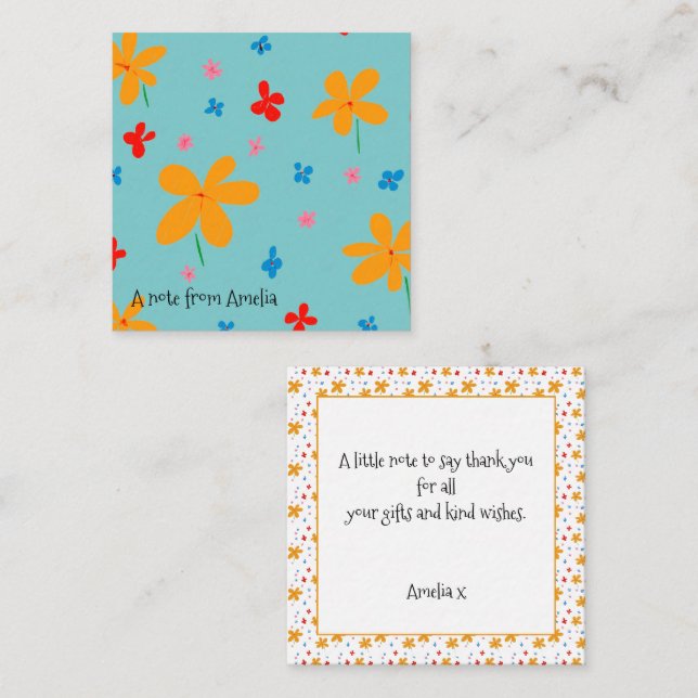 Carte De Correspondance Fleur personnalisée mignonne (Devant / Derrière)