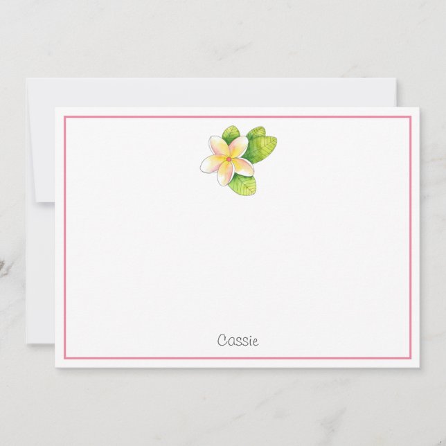 Carte De Correspondance Fleur Plumeria (Devant)