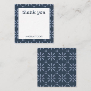 Carte De Correspondance Fleur Rétro Bleue Personnalisée